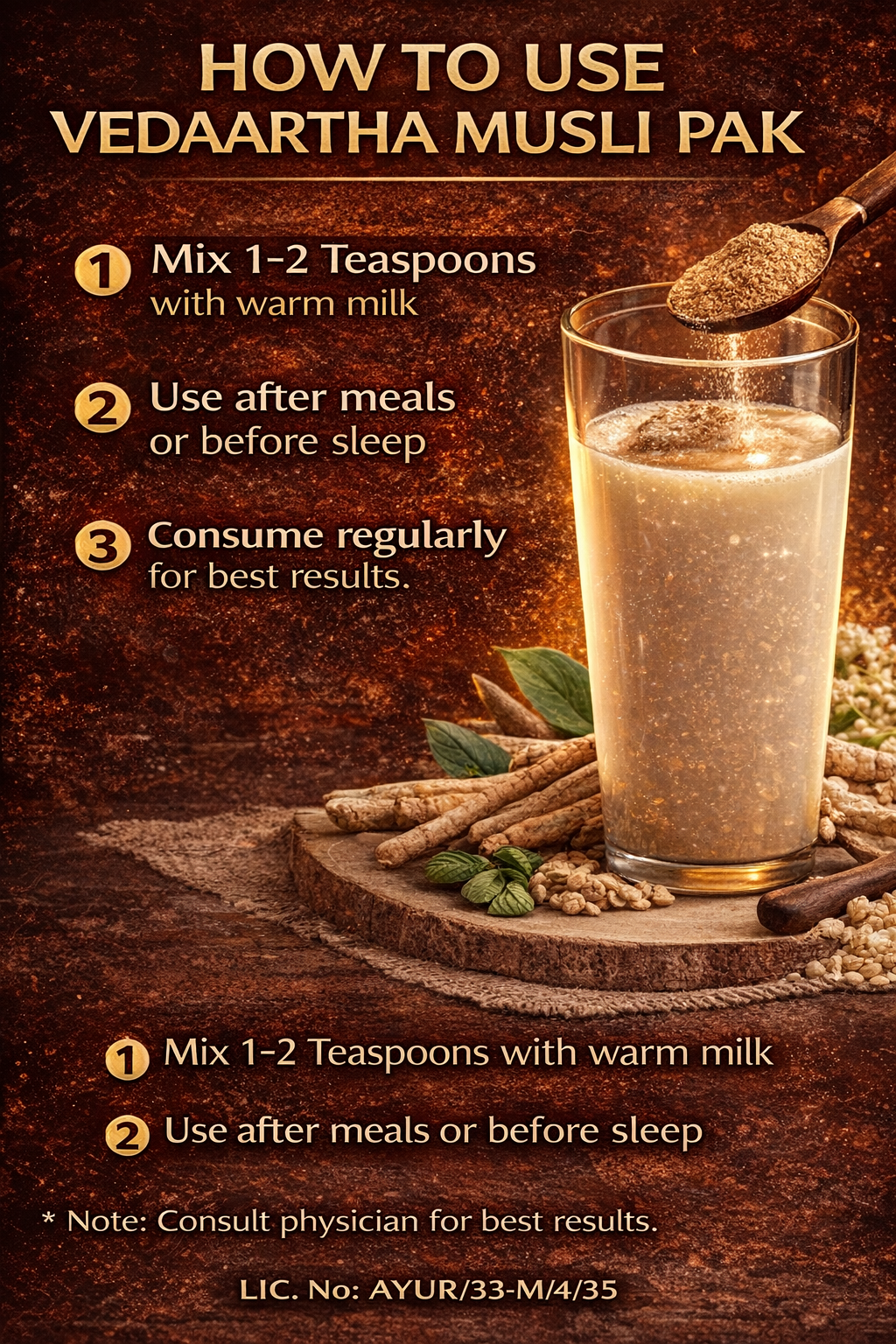 Vedaartha Musli Pak | Ayurvedic Herbal Vitality & Stamina Support for Men | Natural Energy Formula