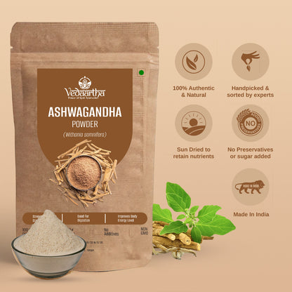 Vedaartha Ashwagandha Powder 100GM – Natural Stress Relief & Vitality Support | Ayurvedic Formula