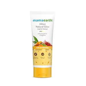 Mamaearth Ubtan Natural Glow Face Wash with Turmeric & Saffron for Tan Removal – 200 ml | Removes Tan | Brightens Skin