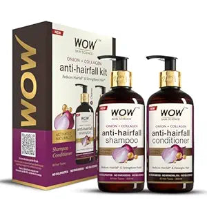 Wow Skin Science Onion Oil Shampoo & Conditioner Kit With Black Seed & Pro-Vitamin B5 (Shampoo + Conditioner), 600 Ml