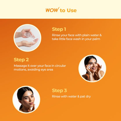 WOW Skin Science Brightening Vitamin C & Niacinamide Foaming Face Wash | For Brighter Glow | Built-in Brush for Deep Cleansing | Brightens & Evens Out Skin Tone | Face Wash for Women & Men | 150ml