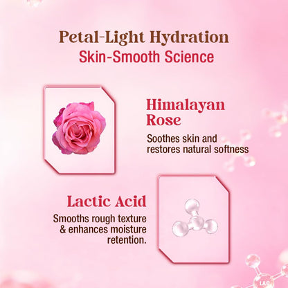 WOW Skin Science Himalayan Rose Soothing Body Lotion with Lactic Acid | 48HR Moisture Lock with Moisture IQ™ Tech | Light Hydration & Smooth Finish | Paraben-Free, Activated Naturals™ | 400 ml