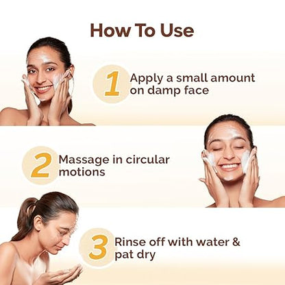 Mamaearth Ubtan Natural Glow Face Wash with Turmeric & Saffron for Tan Removal – 200 ml | Removes Tan | Brightens Skin