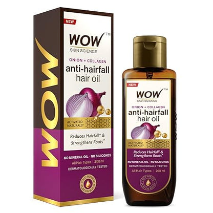 WOW Onion Black Seed Hair Oil - Controls Hair Fall - No Mineral Oil & Silicones - 200mL