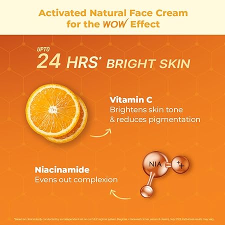 WOW Skin Science Vitamin C & Niacinamide Brightening Face Cream | Hydrates & Brightens Skin | Reduces Wrinkles | Fades Spots | Smoothens Complexion | Boosts Glow - 50 ml