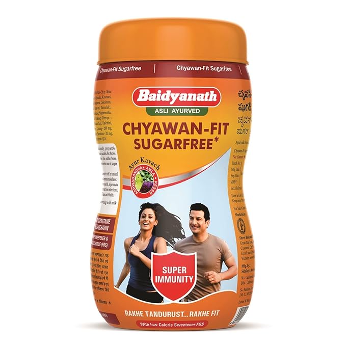 Baidyanath Asli Ayurved Chyawan-fit Sugarfree Chyawanprash 1 Kg Enriched With Ashwagandha, Amla & Kesar, 35 Ayurvedic Herbs Boosts Physical Strength, Energy & Immunity