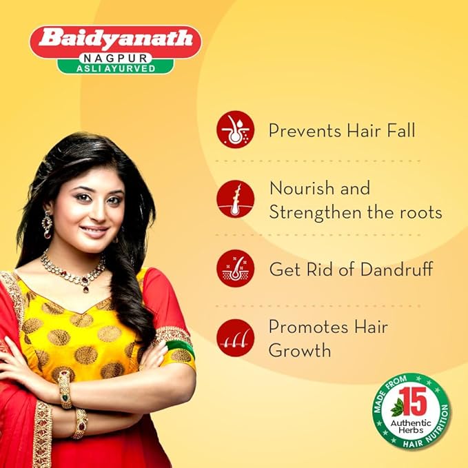 Baidyanath Asli Ayurved Maha Bhringraj Hair Oil - 200 ml | Mahabhringraj Tel | 100% Ayurvedic Oil with Free Hair Root Comb
