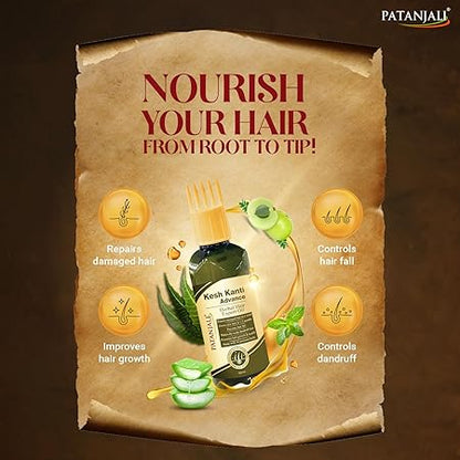 Patanjali Kesh Kanti Advance Herbal Hair Expert Oil 100ml, Stronger & Longer Hair for Women & Men, Nourishing Hair Oil Enriched with Amla, Reetha, Kalonji & Shikakai