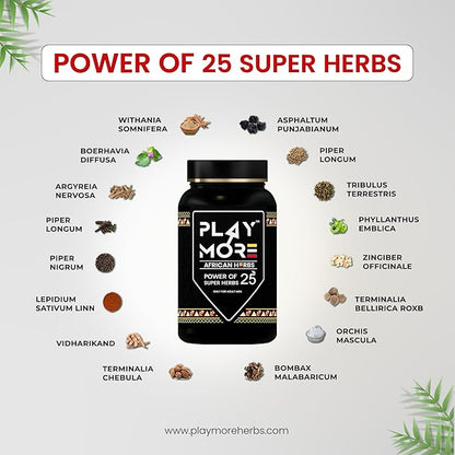 Herbal Deck Play MORE Powder for Men – African Herbal Formula | Boost Energy, Stamina, Vitality & Immunity | Supports Reproductive Health Naturally  |