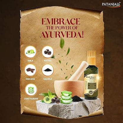 Patanjali Kesh Kanti Advance Herbal Hair Expert Oil 100ml, Stronger & Longer Hair for Women & Men, Nourishing Hair Oil Enriched with Amla, Reetha, Kalonji & Shikakai