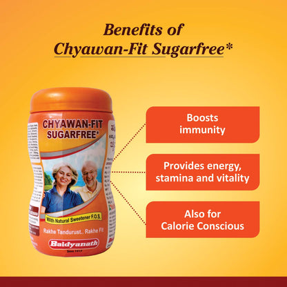 Baidyanath Asli Ayurved Chyawan-fit Sugarfree Chyawanprash 1 Kg Enriched With Ashwagandha, Amla & Kesar, 35 Ayurvedic Herbs Boosts Physical Strength, Energy & Immunity