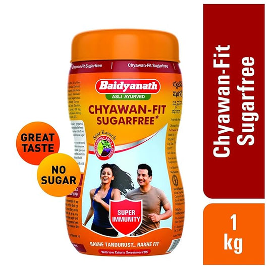 Baidyanath Asli Ayurved Chyawan-fit Sugarfree Chyawanprash 1 Kg Enriched With Ashwagandha, Amla & Kesar, 35 Ayurvedic Herbs Boosts Physical Strength, Energy & Immunity