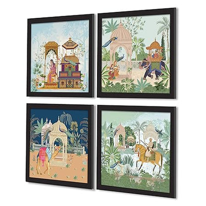 Rousrie Framed Art Painting For Home, Living Room, Hall | Traditional Paintings With Frame For Home Decor (Rajasthani)