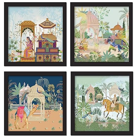 Rousrie Framed Art Painting For Home, Living Room, Hall | Traditional Paintings With Frame For Home Decor (Rajasthani)