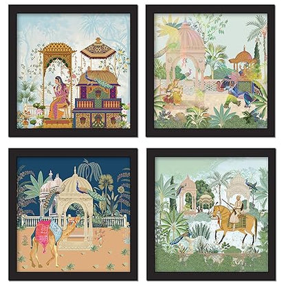 Rousrie Framed Art Painting For Home, Living Room, Hall | Traditional Paintings With Frame For Home Decor (Rajasthani)