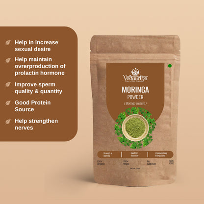 Vedaartha Moringa Powder – Organic Moringa Leaf Powder for Energy, Immunity & Wellness – 100% Natural Ayurvedic Herbal Supplement