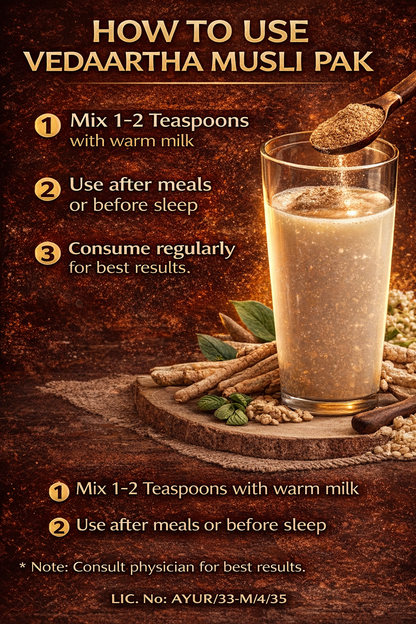 Vedaartha Musli Pak | Ayurvedic Herbal Vitality & Stamina Support for Men | Natural Energy Formula
