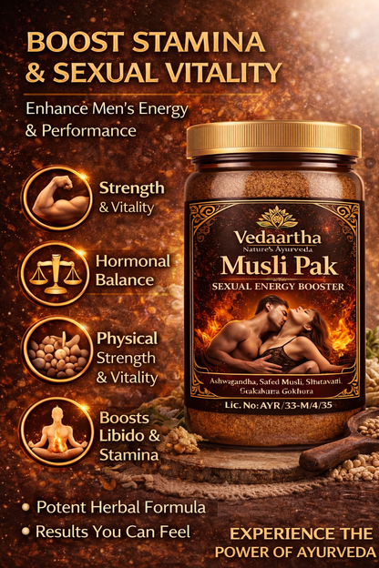 Vedaartha Musli Pak | Ayurvedic Herbal Vitality & Stamina Support for Men | Natural Energy Formula