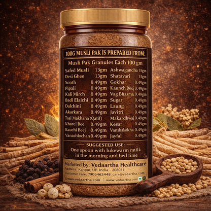 Vedaartha Musli Pak | Ayurvedic Herbal Vitality & Stamina Support for Men | Natural Energy Formula