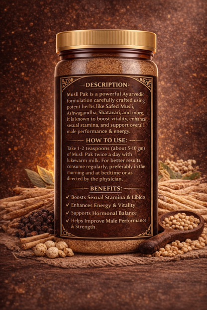 Vedaartha Musli Pak | Ayurvedic Herbal Vitality & Stamina Support for Men | Natural Energy Formula