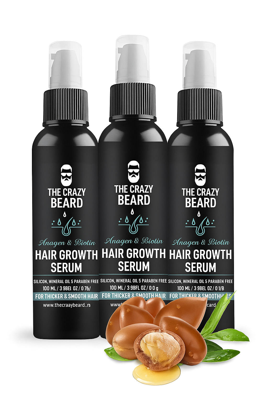 The Crazy Beard Hair Growth Serum – Strengthening & Nourishing Hair Serum for Thicker-Looking Hair 100ml– Lightweight Daily Use Formula