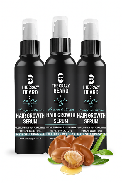 The Crazy Beard Hair Growth Serum – Strengthening & Nourishing Hair Serum for Thicker-Looking Hair 100ml– Lightweight Daily Use Formula