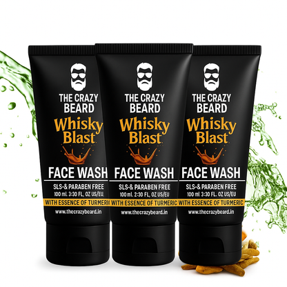 The Crazy Beard Whisky Face Wash – Deep Cleansing & Oil Control Face Wash for Men 100ml – Refreshing Daily Facial Cleanser