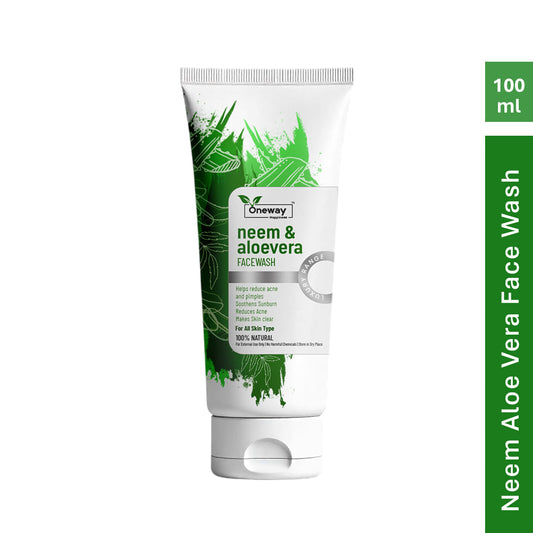 Oneway Happiness Neem & Aloe-Vera Face Wash For reduce Acne & Pimples 100ML | BUY 1 GET 1 FREE |