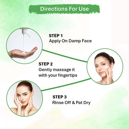 Oneway Happiness Neem & Aloe-Vera Face Wash For reduce Acne & Pimples 100ML  | BUY 1 GET 1 FREE |