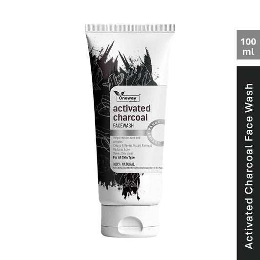 Oneway Happiness New Activated Charcoal Face wash for glowing skin 100ml | BUY 1 GET 1 FREE |