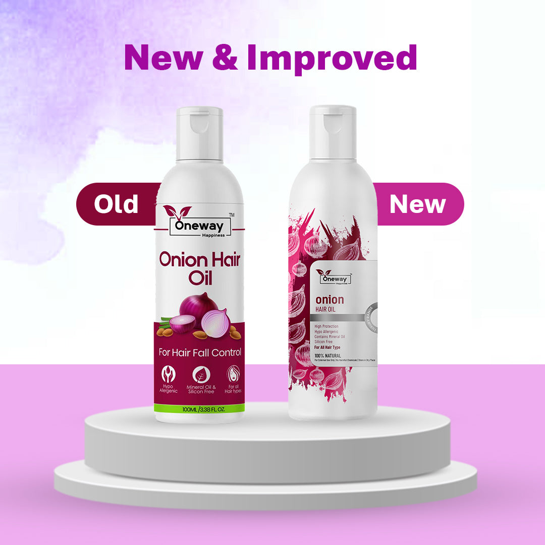 Oneway Happiness Red Onion Hair Oil with 28 Ayurvedic Herbs for Hair Growth & Hair Fall Control  | BUY 1 GET 1 FREE |