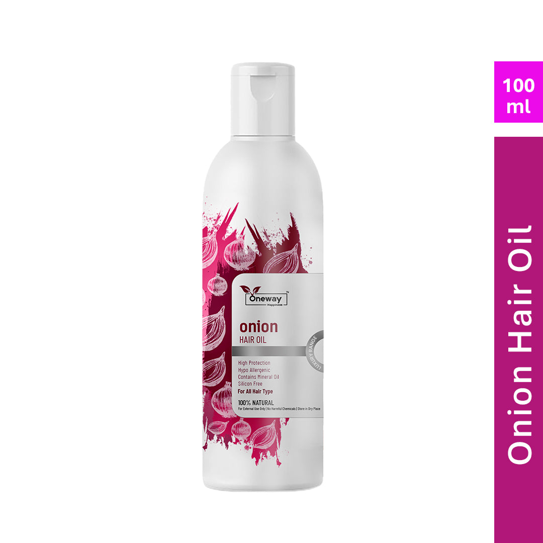 Oneway Happiness Red Onion Hair Oil with 28 Ayurvedic Herbs for Hair Growth & Hair Fall Control  | BUY 1 GET 1 FREE |