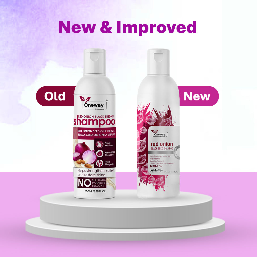 Oneway Happiness Red Onion Shampoo with Vitamin E & Rich Almond oil for Hair fall control and Hair growth | BUY 1 GET 1 FREE |