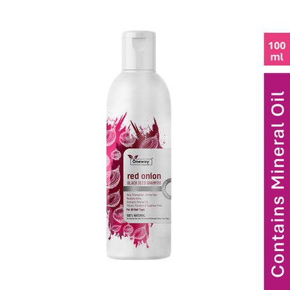 Oneway Happiness Red Onion Shampoo with Vitamin E & Rich Almond oil for Hair fall control and Hair growth | BUY 1 GET 1 FREE |