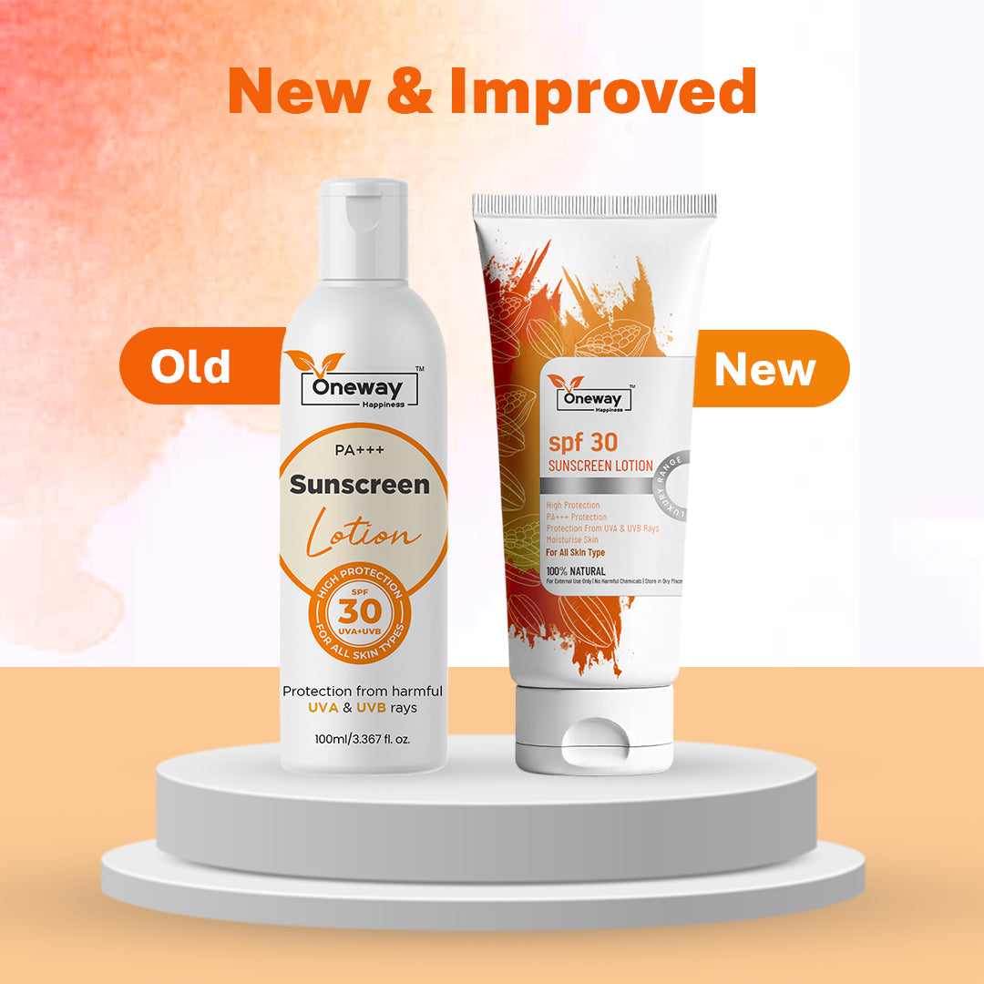 Oneway Happiness SPF 30 Sunscreen Lotion with Vitamin C & E 100ML | BUY 1 GET 1 FREE |
