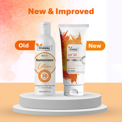 Oneway Happiness SPF 30 Sunscreen Lotion with Vitamin C & E 100ML | BUY 1 GET 1 FREE |