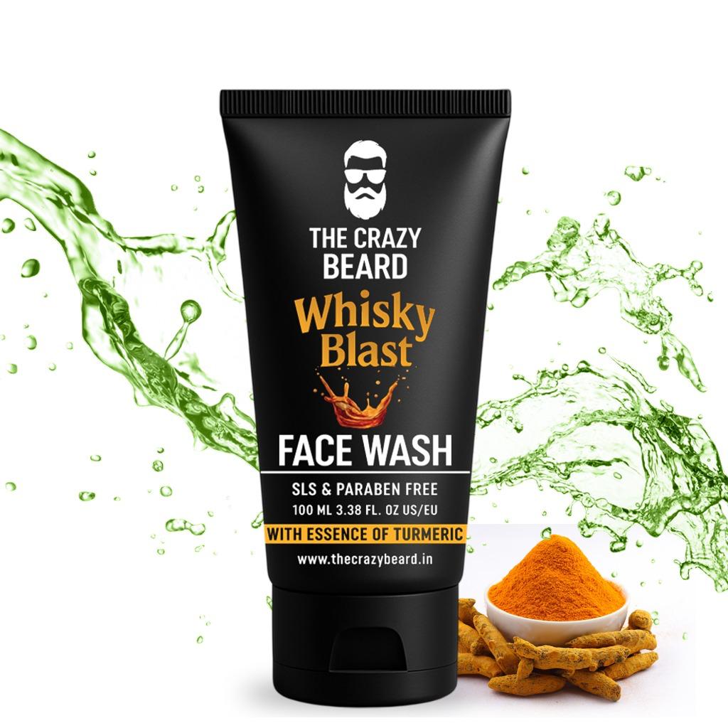 The Crazy Beard Whisky Face Wash – Deep Cleansing & Oil Control Face Wash for Men 100ml – Refreshing Daily Facial Cleanser