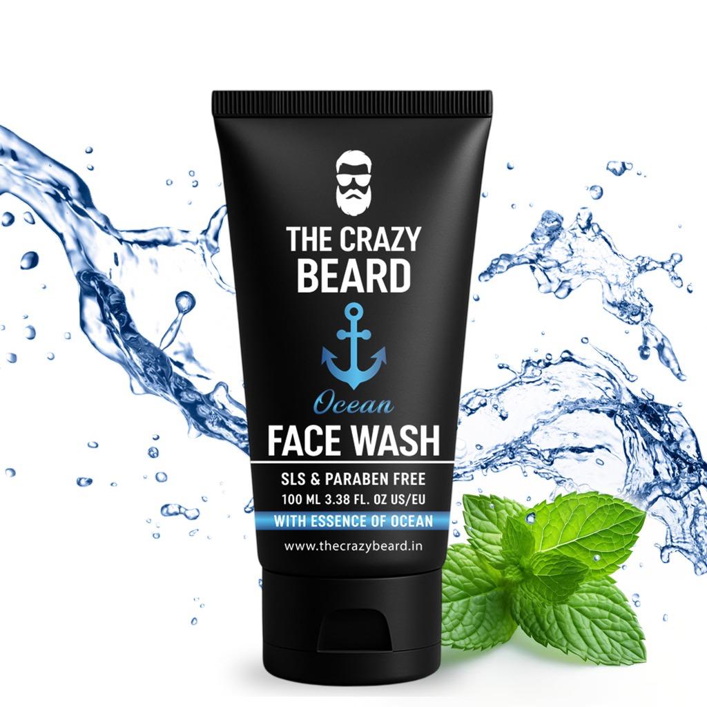 The Crazy Beard Ocean Face Wash – Refreshing Deep Cleansing Face Wash for Men 100ML – Hydrating & Oil Control Formula