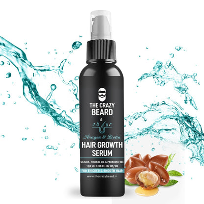 The Crazy Beard Hair Growth Serum – Strengthening & Nourishing Hair Serum for Thicker-Looking Hair 100ml– Lightweight Daily Use Formula