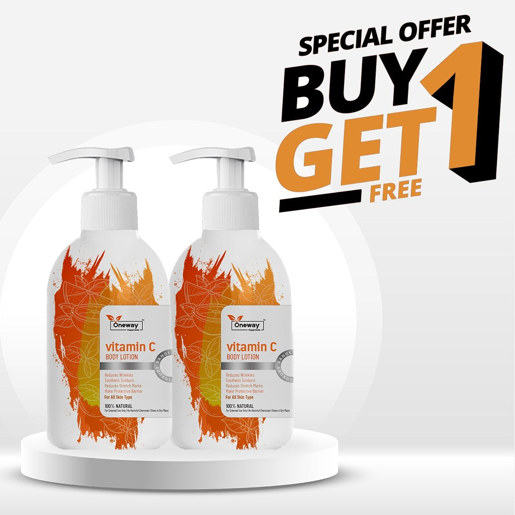 Oneway Happiness 10% Vitamin C Body Lotion Infused with Shea Butter & Honey | BUY 1 GET 1 FREE |