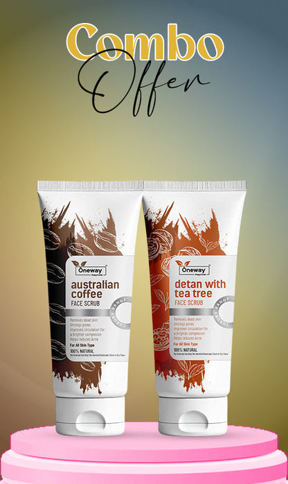 Coffee & Tea Tree Face Scrub – Exfoliate, Detox & Glow 100gm Each