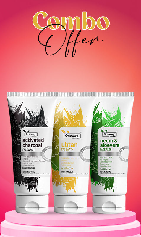 Face Wash Combo (Pack of 3) – Charcoal, Ubtan & Neem Aloe Vera 100ml EACH