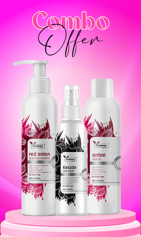 Onion Hair Care Combo – Hair Oil, Shampoo & Keratin Serum (200ml Each)